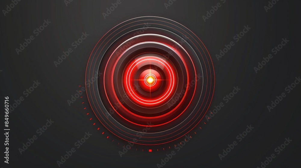 Red light shines through circular object Red light shines through circular object