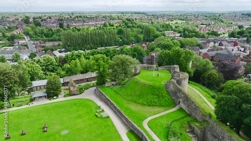 Pontefract Castle from a drone, Pontefract, West Yorkshire, England photo