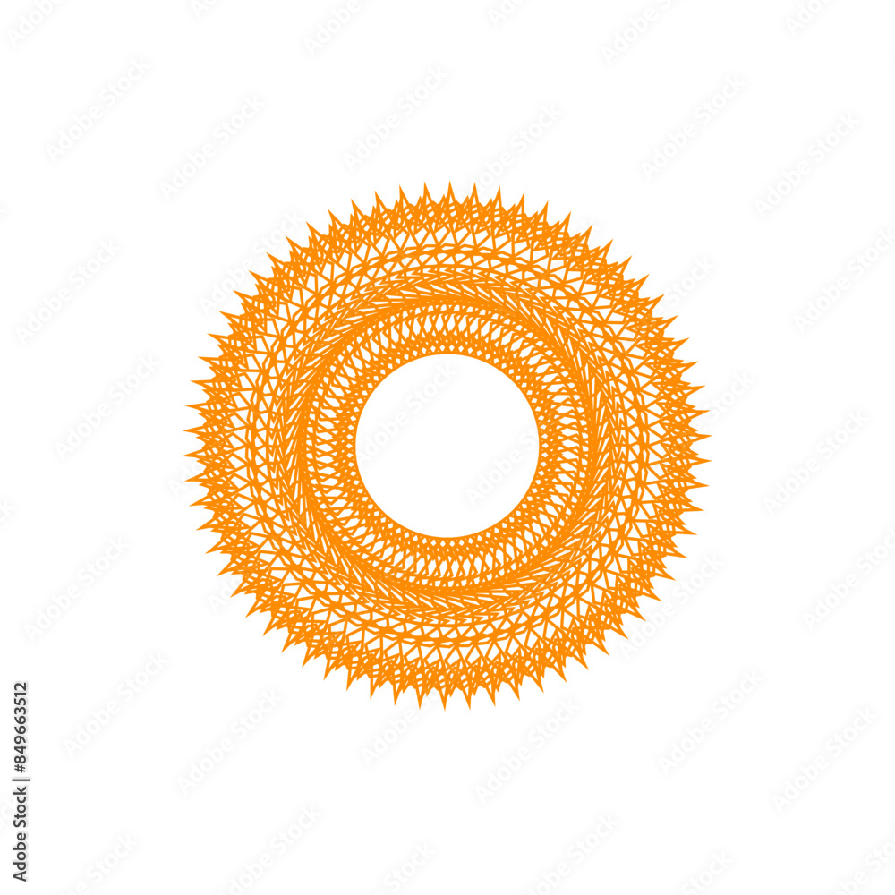 Fototapeta premium An abstract transparent circular spiral line art pattern design element.