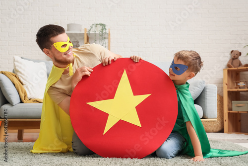 Little boy and his father i...