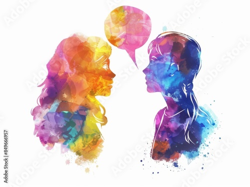 The power of masterminding together in the world of your mind, hand-drawn watercolor painting photo