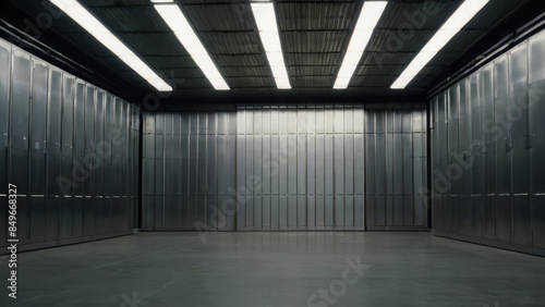 Room with metal walls.