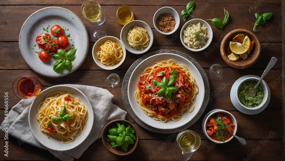 Plate of spaghetti, traditional Italian food Plate of spaghetti, traditional Italian food