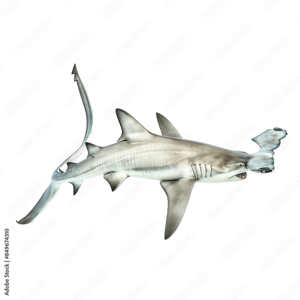 Fototapeta premium A hammerhead shark on transparent or white background