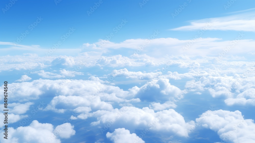blue sky with clouds from above. blue sky with clouds from above.