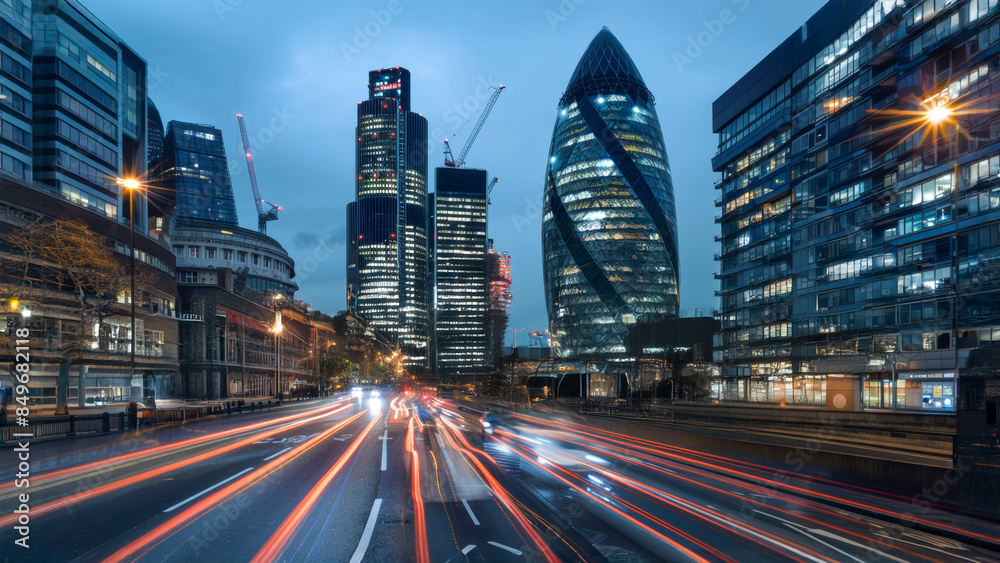 Obraz premium Banking system in the future south of London City high technology saving the world