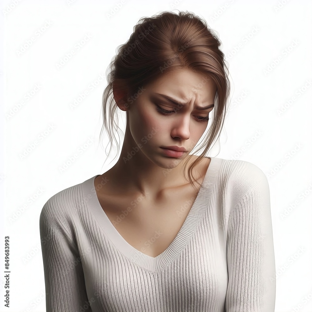 portrait of a disappointed young woman