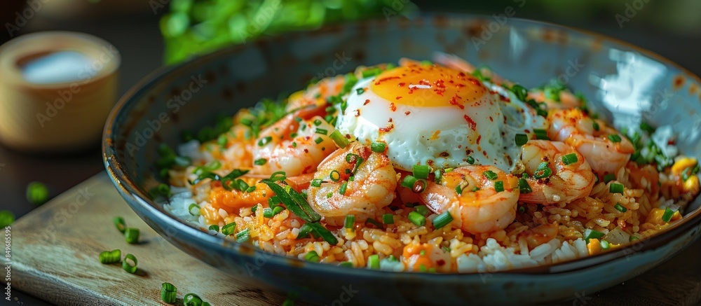 Shrimp fried rice with fried egg Shrimp fried rice with fried egg