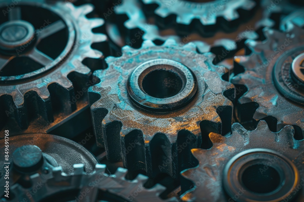 close up of gears and cogs interlocked in an abstract pattern symbolizing teamwork and machinery close up of gears and cogs interlocked in an abstract pattern symbolizing teamwork and machinery