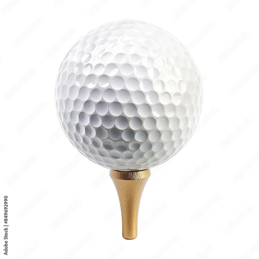 Golf Ball on Tee on transparent or white background Golf Ball on Tee on transparent or white background