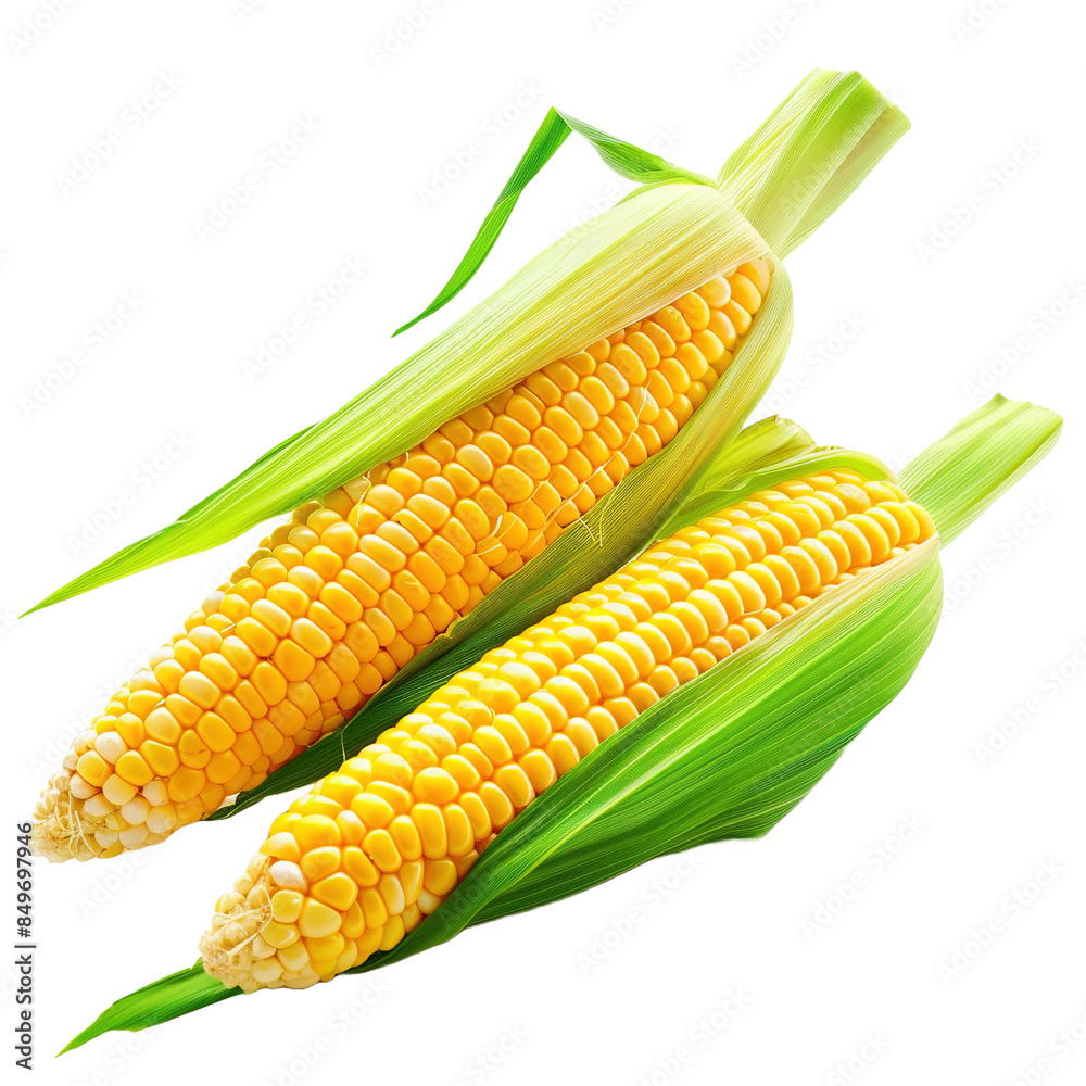 Sweet corn on transparent or white background Sweet corn on transparent or white background