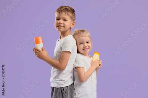 Cute little children with s...