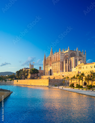 The Cathedral of Santa Maria of Palma and Parc del Mar near, Majorca, Spain