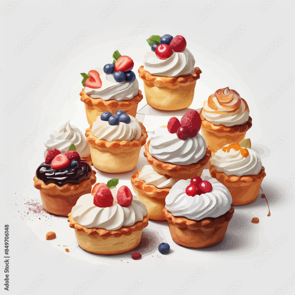 Pastry and Cake Cartoon Design Very Delicious Pastry and Cake Cartoon Design Very Delicious