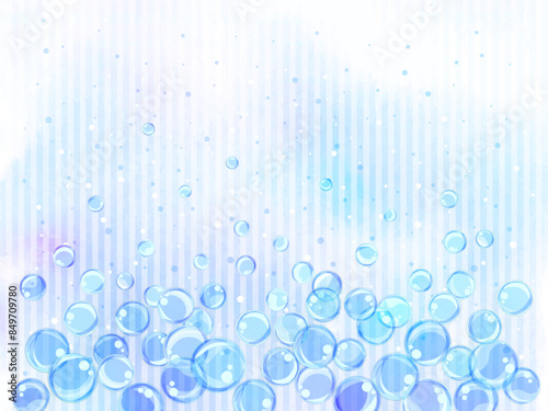 浮遊する球体の背景イラスト