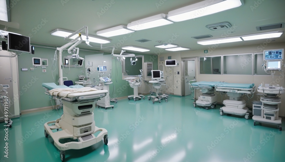 Blurred background of modern operating room in modern hospital Blurred background of modern operating room in modern hospital