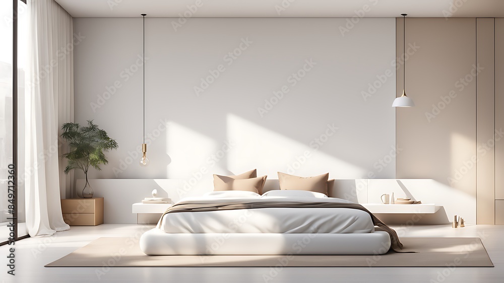bedroom interior white Minimalistic bedroom interior white Minimalistic