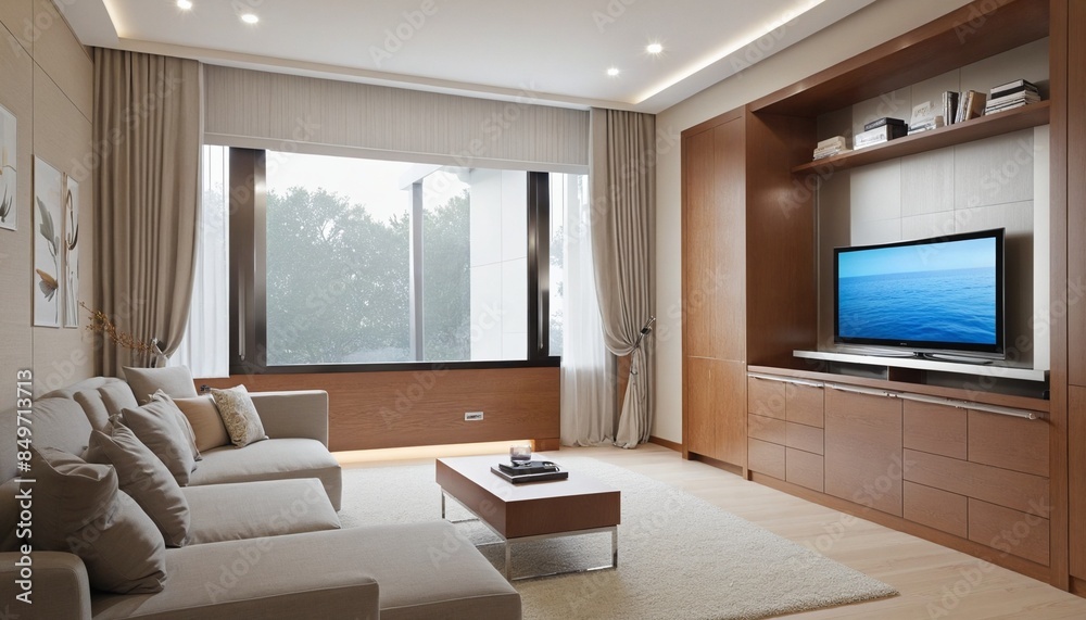 Modern living room interior with tv 