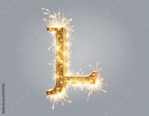 sparkling letter like form, isolated