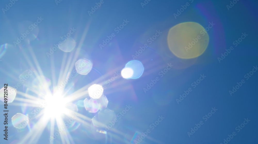 The sun is shining brightly in the sky, creating a beautiful The sun is shining brightly in the sky, creating a beautiful