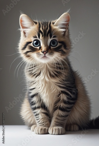 cute cat illustraion, portrait
