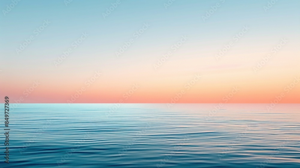 Calm Ocean at Sunset with Pastel Sky. Generative ai Calm Ocean at Sunset with Pastel Sky. Generative ai