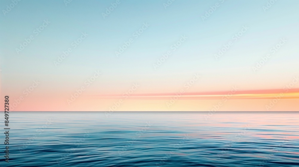 Calm Ocean at Sunset with Pastel Sky. Generative ai Calm Ocean at Sunset with Pastel Sky. Generative ai