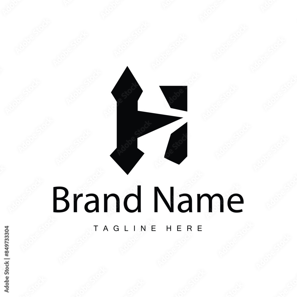 Letter H logo in simple style black alphabet H illustration template Letter H logo in simple style black alphabet H illustration template