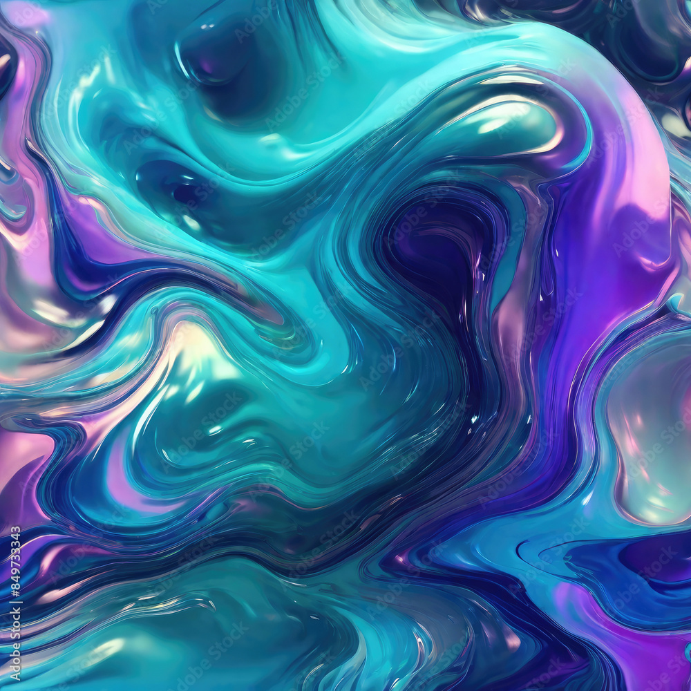 Obraz premium Liquid glass gradient abstract background. Holographic colorful futuristic texture.