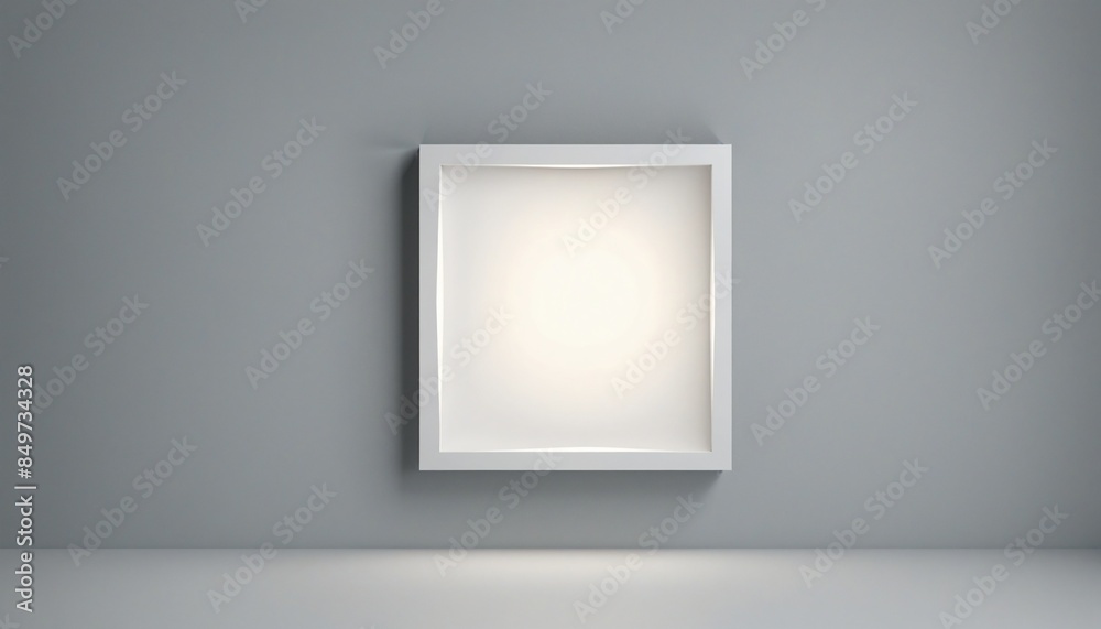 modern white frame on wall, isolated modern white frame on wall, isolated
