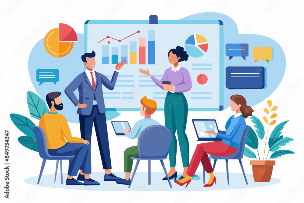 a man giving a presentation to a group of people, professional presentation template for corporate meetings a man giving a presentation to a group of people, professional presentation template for corporate meetings
