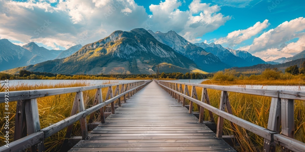 pathway stretching towards majestic mountain range - nature, exploration, outdoor activities pathway stretching towards majestic mountain range - nature, exploration, outdoor activities