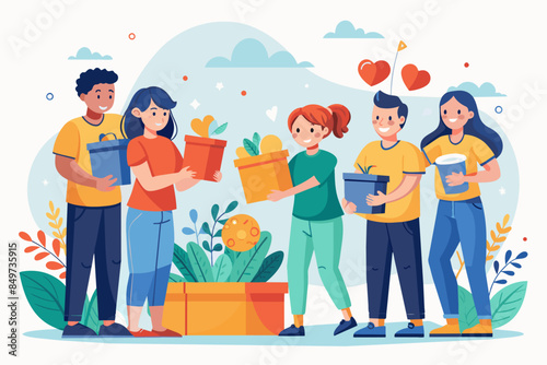 a group of people holding boxes and boxes, volunteer appreciation day honoring the contributionsindividuals who give their time and talents to support others in need
