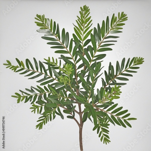 Top view of Phillyrea Angustifolia plant - illustration photo