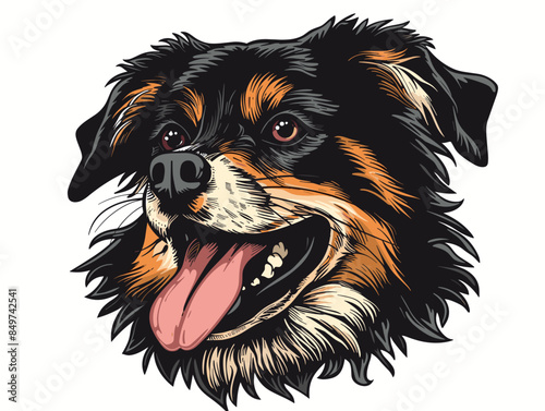 Bernese mountain dog isolated on a white background. Vector illustration.