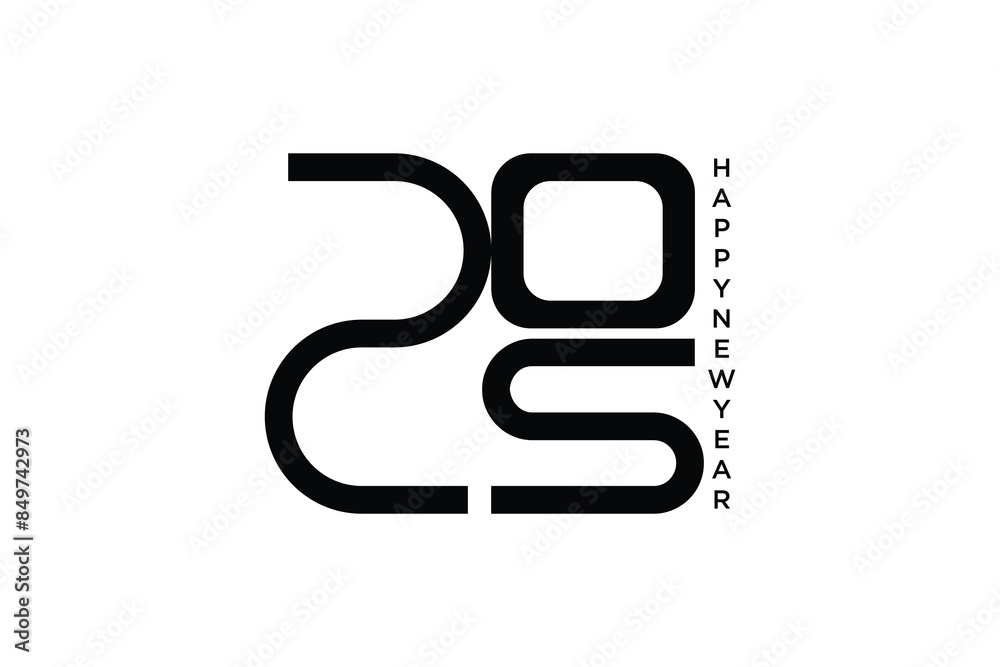 happy new year design with 2025 number design happy new year design with 2025 number design