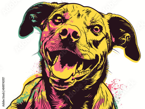 Portrait of a dog. Vector illustration ready for vinyl cutting.