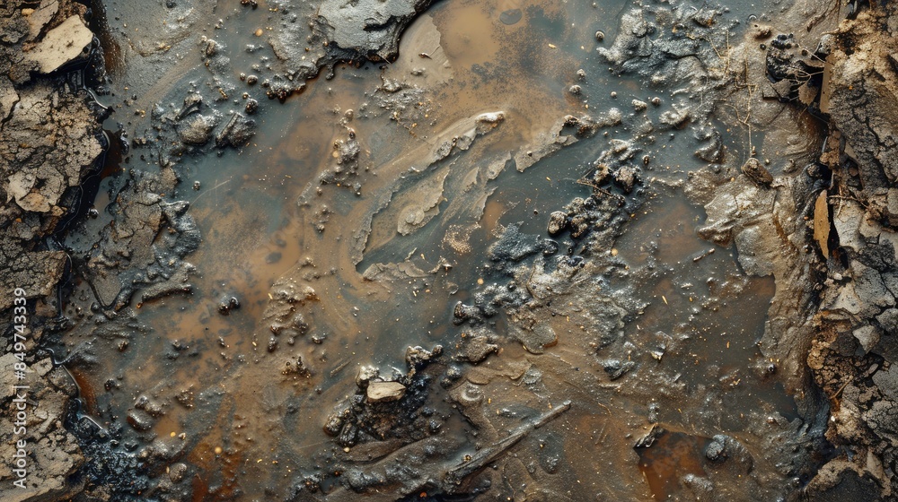 Texture of a muddy pool in the wild Texture of a muddy pool in the wild