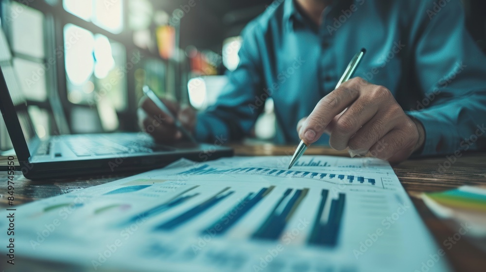 Businessman Analyzing Charts and Graphs Businessman Analyzing Charts and Graphs