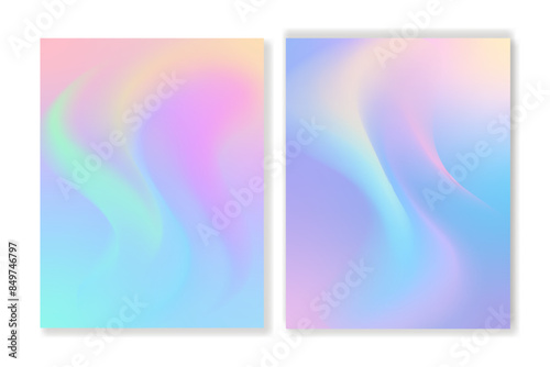 Set of 2 vector gradient backgrounds with abstract wavy texture. For covers, wallpapers, branding and other projects. You can use a grainy texture for any of the gradients.