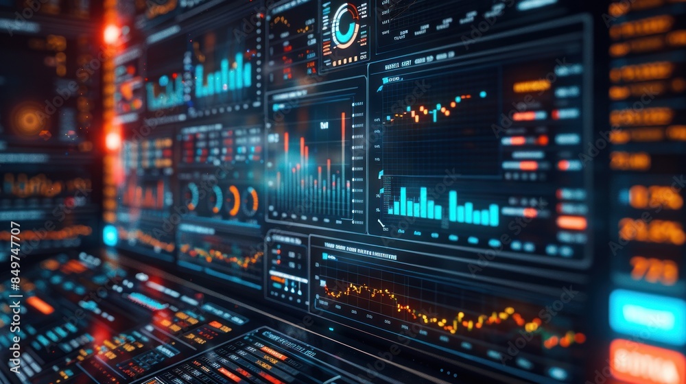 Digital Interface with Data Charts and Graphs Digital Interface with Data Charts and Graphs