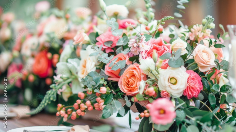A vibrant and detailed flower centerpiece, perfect for festive events and celebrations A vibrant and detailed flower centerpiece, perfect for festive events and celebrations