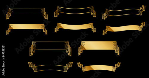A retro vintage horizontal frame set with a luxurious gold design.