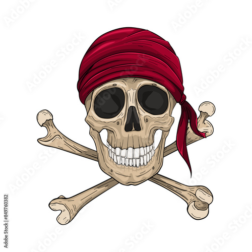 Pirate Skull and Crossbones vector illustration