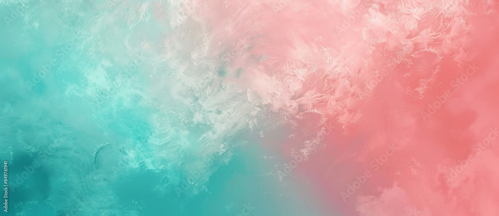 Obraz premium Turquoise, pink and white background with an abstract texture, blending together to create a dreamy, ethereal effect. This versatile background is perfect for a variety of projects