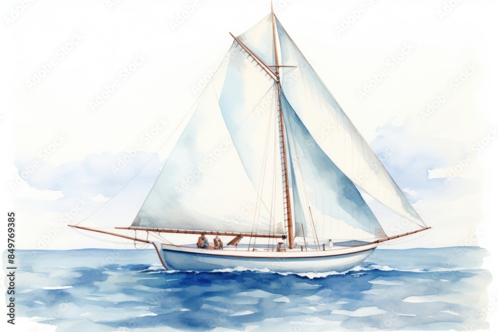 Fototapeta premium Sailboat watercraft vehicle yacht.