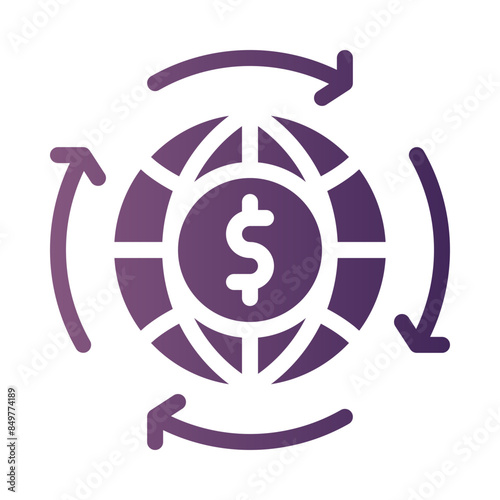 globalization flat gradient icon