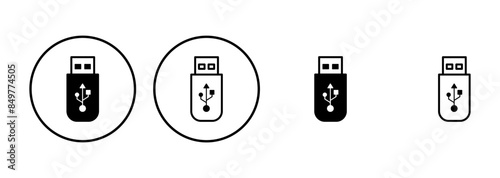 Usb icon set. Flash disk icon vector