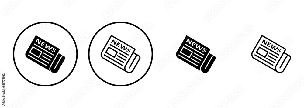 Fototapeta premium Newspaper icon set. news paper vector sign