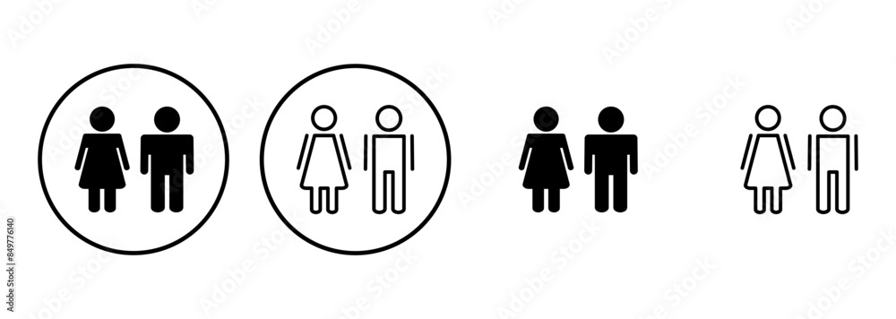 Man and woman icon set. male and female symbol